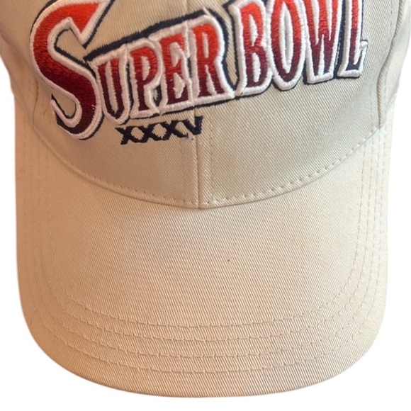 Superbowl XXXV Baltimore Ravens Strapback Cap Hat OS Tan Cotton NFL Embroidered - Picture 9 of 15